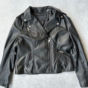 Wilsons Leather Black Asymmetrical Moto Jacket